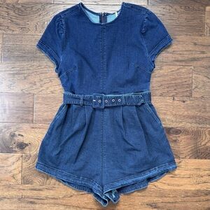 EUC Free People Dark Denim Charlotte Romper Size S